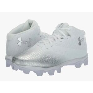 Under Armour UA Spotlight Franchise RM 4.0 Men's Sz 12 Cleats‎ White Silver